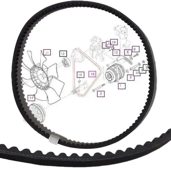 Mahindra Tractor Fan Belt E6305725310 Mahindra Direct Parts