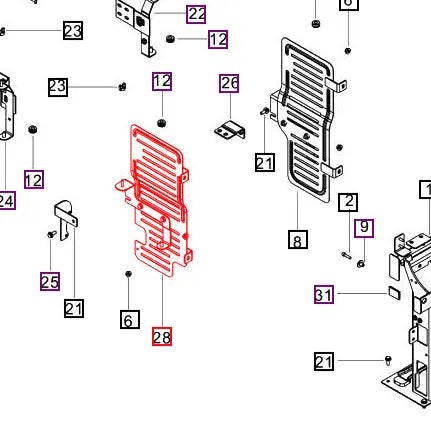 Mahindra Tractor Fan Belt Guard RH Right Hand 007636947D91 Mahindra Direct Parts