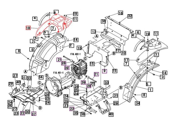 Mahindra Tractor Fender Cover RH 19466307000 Mahindra