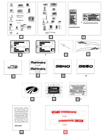 Mahindra Tractor Fender Decal-hst E008003804D1 Mahindra Direct Parts