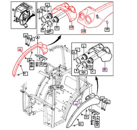Mahindra Tractor Fender RH Right Red 14527063201MR Mahindra