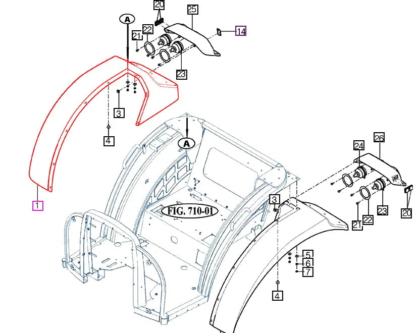Mahindra Tractor Fender Right Hand RH 11447064020MR Mahindra Direct Parts