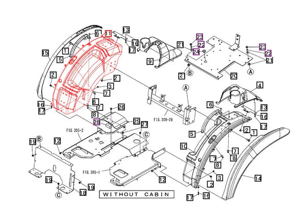 Mahindra Tractor Fender Right Hand RH 19486309BP0 Mahindra Direct Parts