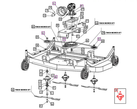 Mahindra Tractor Finish Mower Hub Assembly  C14002322R Mahindra