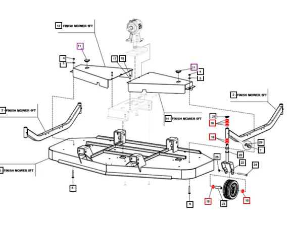 Mahindra Tractor Finish Mower Wheel Spacers T14008003R Mahindra