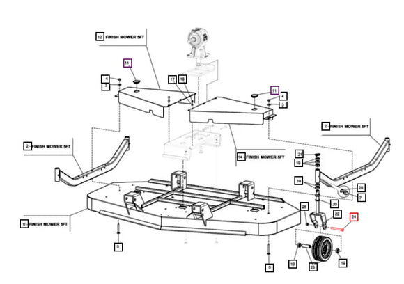 Mahindra Tractor Finish Mower Wheel Spacers T14008003R (Copy) Mahindra