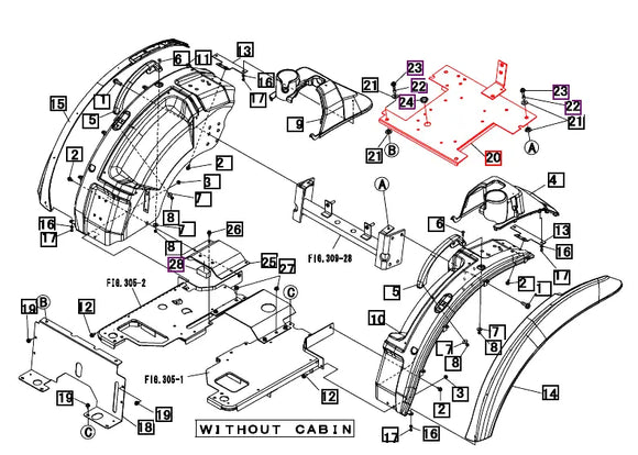 Mahindra Tractor Floor Cover 19486319BP1 Mahindra Direct Parts