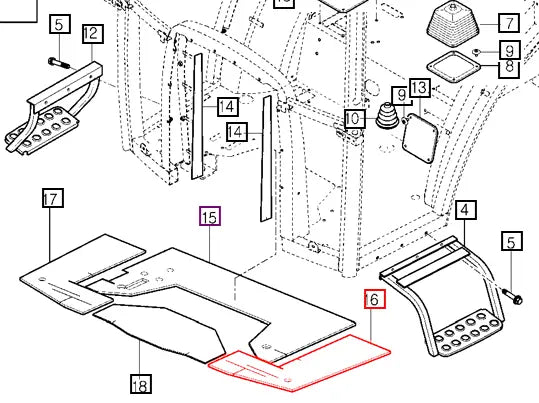Mahindra Tractor Floor Insulator Left Hand LH 12427011230 Mahindra Direct Parts