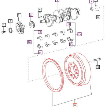 Mahindra Tractor Flywheel 006005519B91 Mahindra Direct Parts