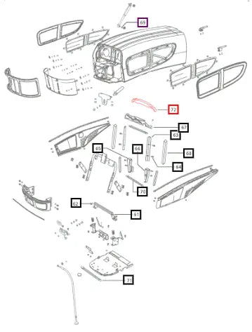 Mahindra Tractor Foam Bonnet Top Sealing E007540490D1 Mahindra Direct Parts
