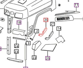 Mahindra Tractor Foam - Hood Top Sealing Right Hand RH 007537256B1 Mahindra Direct Parts
