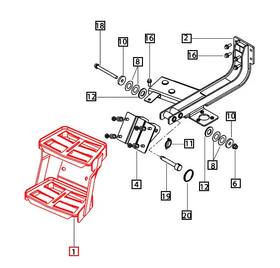 Mahindra Tractor Foot Step Assembly Right Hand RH E007518081D91 Mahindra Direct Parts