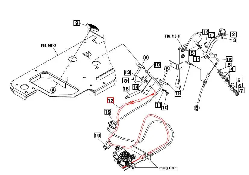 Mahindra Tractor Foot Throttle Cable 19487516001 Mahindra Direct Parts