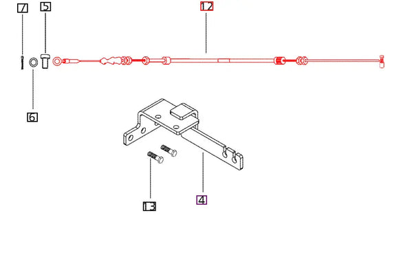 Mahindra Tractor Foot Throttle Cable E008002298B91 Mahindra Direct Parts