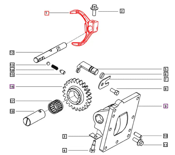 Mahindra Tractor Forward / Reverse Selector Fork 006503410D1 Mahindra