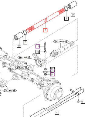 Mahindra Tractor Front 4wd Driveshaft 19954310010GB Mahindra