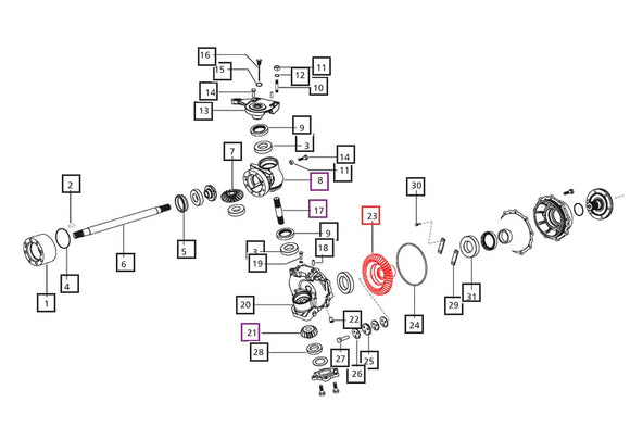 Mahindra Tractor Front Axle Bevel Gear (New Style) 006504588D2 Mahindra