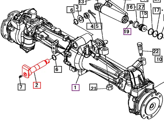 Mahindra Tractor Front Axle Center Pin 19453165AG0 Mahindra Direct Parts