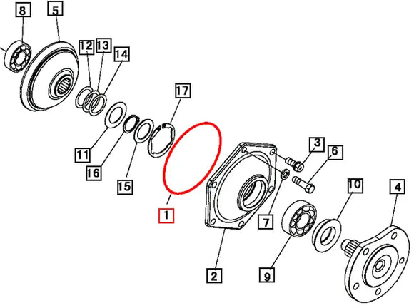 Mahindra Tractor Front Axle Cover O-ring 08300501350 Mahindra Direct Parts