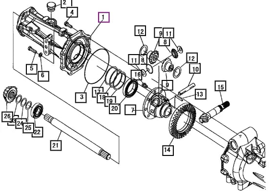 Mahindra Tractor Front Axle Differential Case Assembly 19453125000 Mahindra Direct Parts
