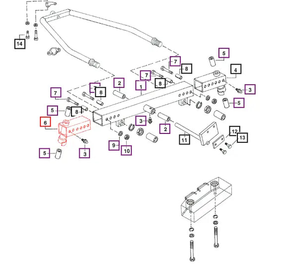 Mahindra Tractor Front Axle Exension RH 005557323R91 Mahindra Direct Parts