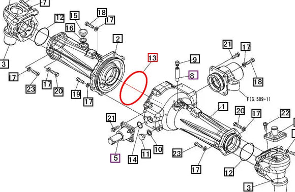 Mahindra Tractor Front Axle Housing O-ring 08300201500 Mahindra Direct Parts