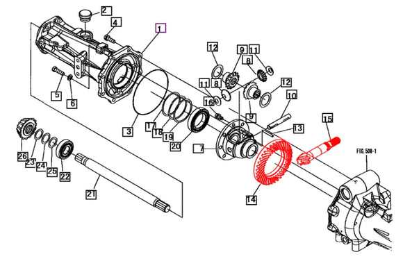 Mahindra Tractor Front Axle Ring and Pinion Gears 19453127000 Mahindra