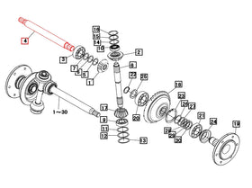 Mahindra Tractor Front Axle Shaft 19483128000 Mahindra Direct Parts