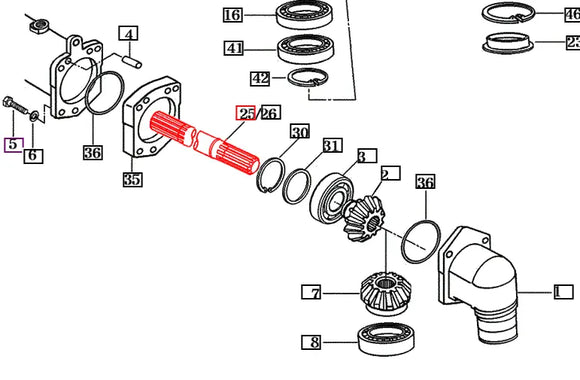 Mahindra Tractor Front Axle Shaft 528 16734350010 Mahindra Direct Parts