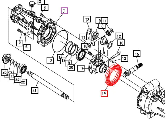 Mahindra Tractor Front Axle Spiral Ring Gear 19562122000 Mahindra Direct Parts