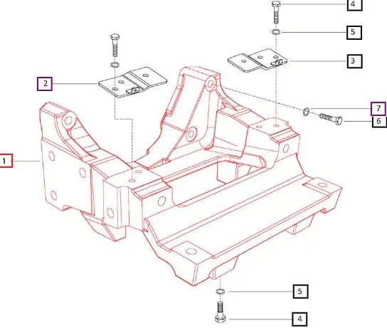 Mahindra Tractor Front Axle Support E007608215B1 Mahindra Direct Parts