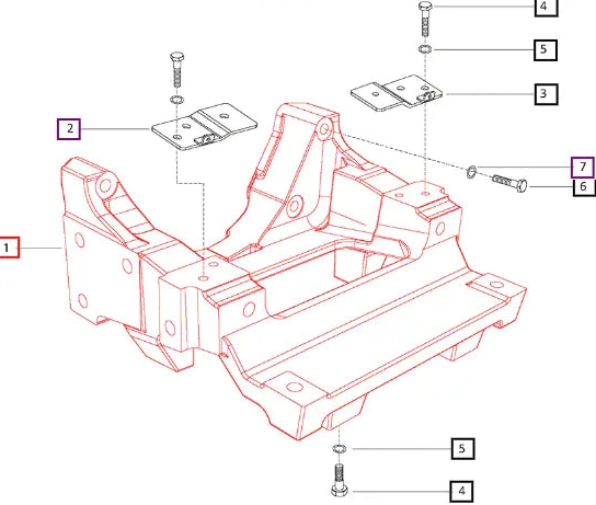 Mahindra Tractor Front Axle Support E007608215B1 Mahindra Direct Parts