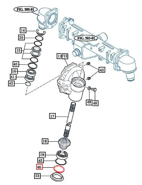 Mahindra Tractor Front Axle Vertical Shaft Bottom Snap Ring V7051400900 Mahindra