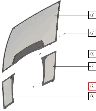 Mahindra Tractor Front Bottom Glass Spacer 008901647U01 Mahindra Direct Parts