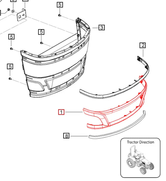 Mahindra Tractor Front Bottom Grill 007639456V1 Mahindra Direct Parts