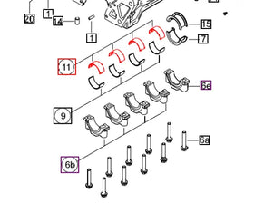 Mahindra Tractor Front Crankshaft Bearing Top 006014923V1 Mahindra Direct Parts