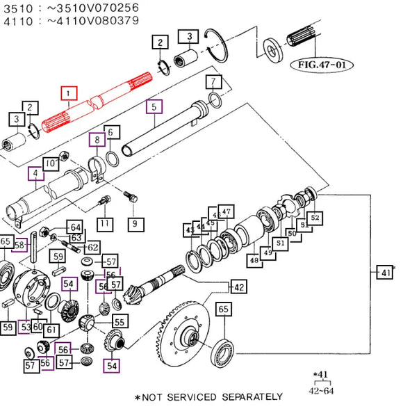 Mahindra Tractor Front Drive Shaft 16504310010 Mahindra