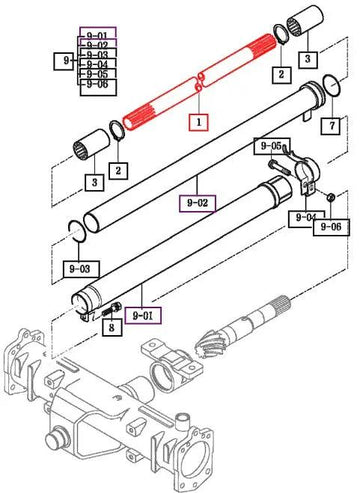 Mahindra Tractor Front Driveshaft 14054310010 Mahindra