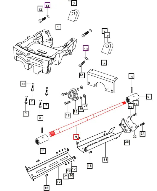 Mahindra Tractor Front Driveshaft E006505468C1 Mahindra