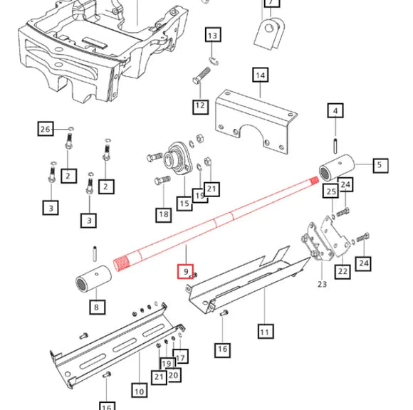 Mahindra Tractor Front Driveshaft E006505472C1 Mahindra