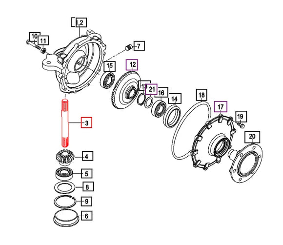 Mahindra Tractor Front Gear Case Shaft 16734340050 Mahindra Direct Parts