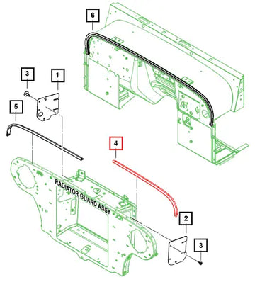 Mahindra Tractor Front Hood Seal Lh 0107BUA00021N Mahindra Direct Parts
