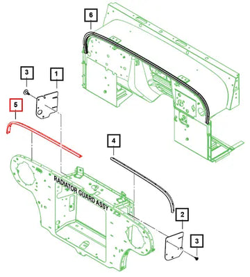 Mahindra Tractor Front Hood Seal Rh 0107BUA00011N Mahindra Direct Parts