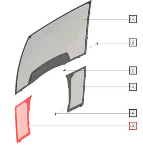 Mahindra Tractor Front Left Lower Glass 007643061U91 Mahindra