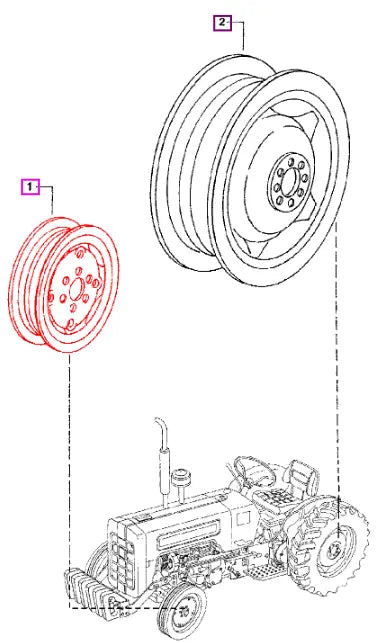 Mahindra Tractor Front Wheel Rim 4.5x16 007601441A91 Mahindra Direct Parts