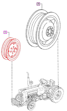 Mahindra Tractor Front Wheel Rim 4.5x16 007601441A91 Mahindra Direct Parts