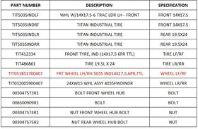 Mahindra Tractor Front Wheel TIT051851700407 Mahindra Direct Parts