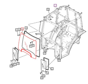 Mahindra Tractor Front Windshield Glass 18017022110 Mahindra Direct Parts