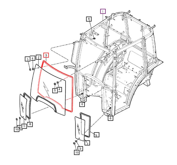 Mahindra Tractor Front Windshield Glass Insulator 14527022120 Mahindra Direct Parts