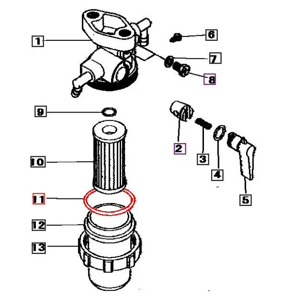 Mahindra Tractor Fuel Filter O Ring Large MM404878 Mahindra